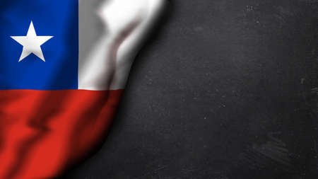flag of chile on a chalk backgroundの写真素材