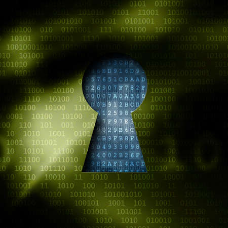 decrypting binary code through keysの写真素材