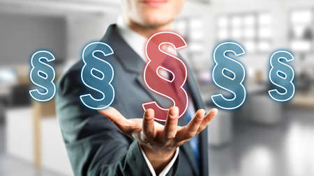 businessman selects an paragraph article