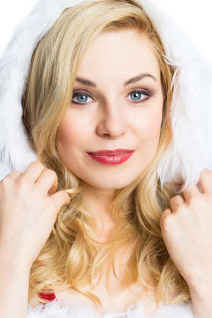 attractive smiling miss santaの写真素材