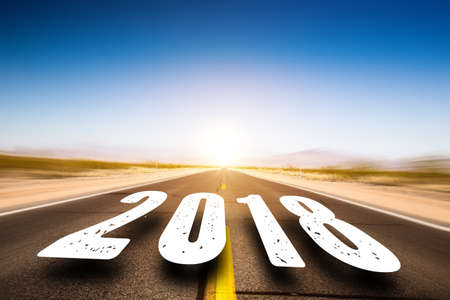 road leading to 2018 in a fast paceの写真素材