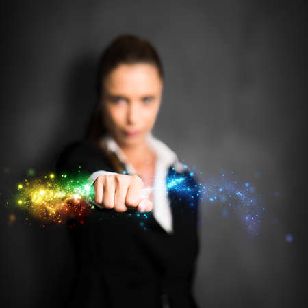 businesswoman with energyの写真素材