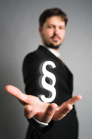 businessman selects an paragraph articleの写真素材