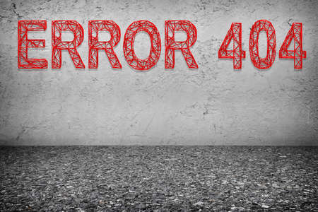 message ERROR 404 on concrete wallの写真素材