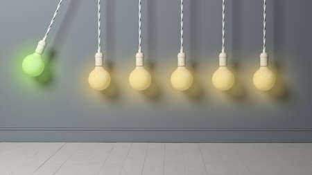light bulb as pendulum is hitting other lightbulbs like in a newton cradle