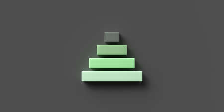 blocks formed as a pyramid on colorful background symbolizing a hierarchy - 3D rendered illustration