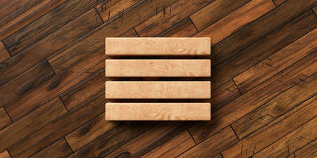 wooden blocks on wooden parquet background symbolizing a checklist - 3D rendered illustration