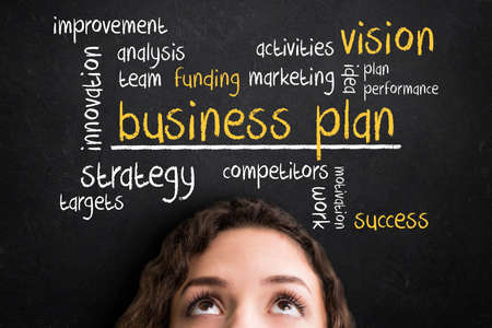 businesswoman having an idea about a business plan