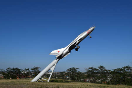 Monument to the fighter aircraft. A military memorial in the city of Krymsk.の写真素材