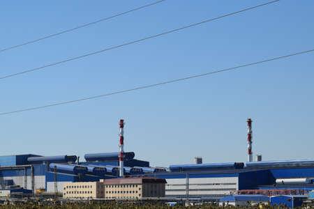 Waste recycling plant. Big plant for processing of household waste in Krasnodar Krai.の写真素材
