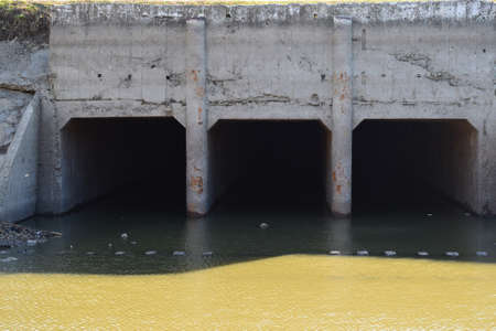 Lock of the channel of irrigating system. Agricultural constructions.の写真素材