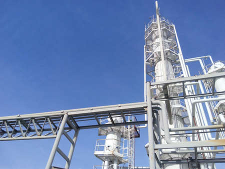 Distillation columns and heating furnace. The equipment for oil refinery.