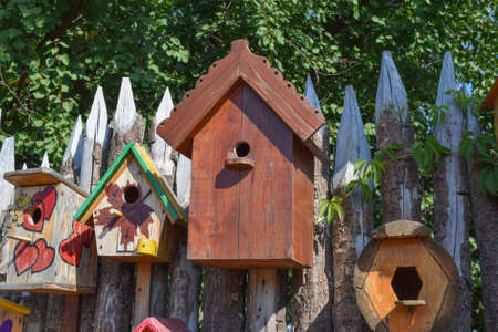 Birdhouses, the houses for birds. Decorated birdhouses and ornamented.の写真素材