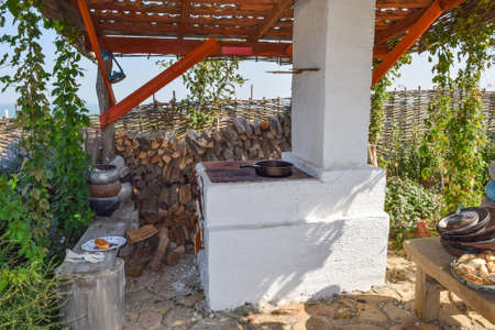 Russian Cossack outdoor oven. Outdoor oven for cooking food.の写真素材