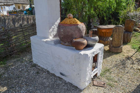 Russian Cossack outdoor oven. Outdoor oven for cooking food.の写真素材