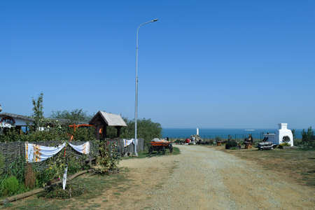 Russia, Ataman - 26 September 2015: Street of the village leader. Heritage Village - a museum.のeditorial素材