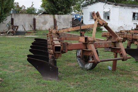 Trailer Hitch for tractors and combines. Trailers for agricultural machinery.の写真素材