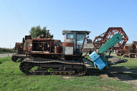 Combine harvester. Agricultural machinery for harvesting from the fields.の写真素材