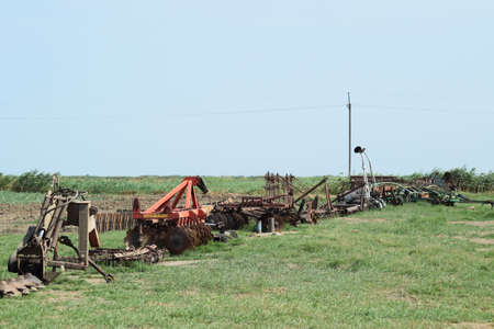 Trailer Hitch for tractors and combines. Trailers for agricultural machinery.の写真素材
