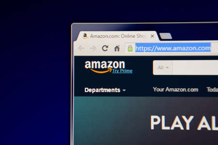 Russia, Poltavskaya village - August 13, 2016: Open a browser tab on Amazon.com - the largest online trading platform.のeditorial素材