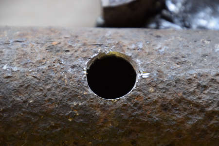 Welding parts racks rods by electric welding. Traces of the use of grinding machines and welding.