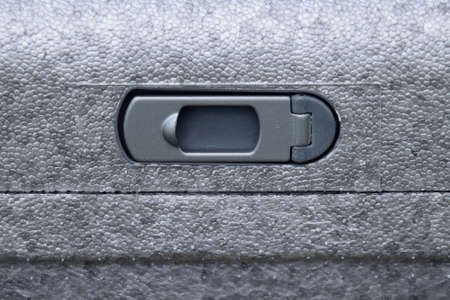 Handle for opening the box of foam. The closing mechanism.の写真素材