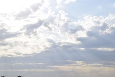 Heavenly landscape with clouds. Cumulus clouds in the sky.の写真素材