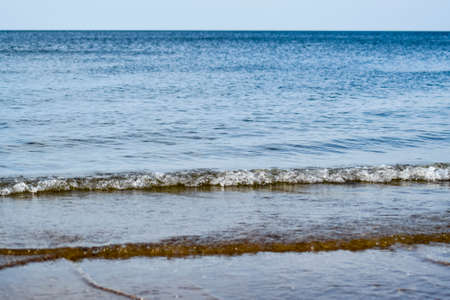Sea line of the horizon. Sea and sky. The waves and glare of the sun are reflected from the waves of the sea. Seascapeの写真素材