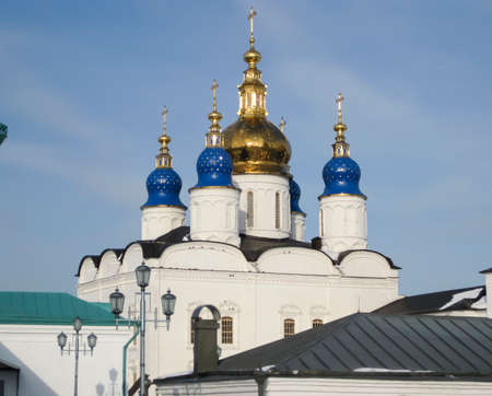 Tobolsk Kremlin - St. Sophia Cathedral. Photos of domesの写真素材
