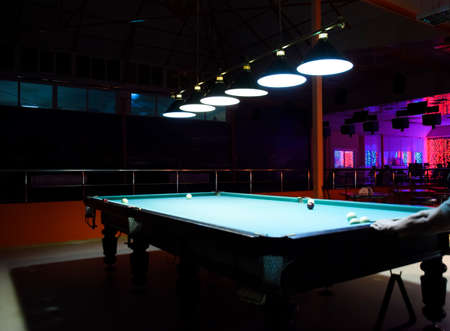 Russian billiards. Playing billiards in a nightclub