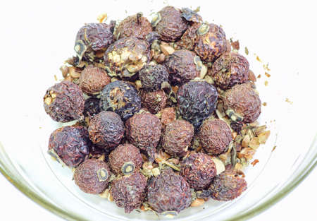 Dried wild rose. Dry fruit of wild rose berries