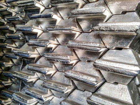 Aluminum ingots. Transportation of aluminum for export.の写真素材
