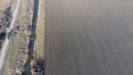 The channel of the lower level of the irrigation system of fields. Infrastructure for the...