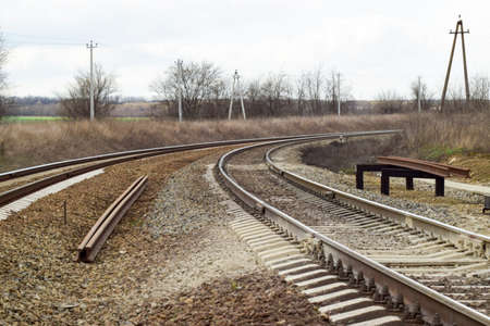 Railways. Railway for trains a Steel rails