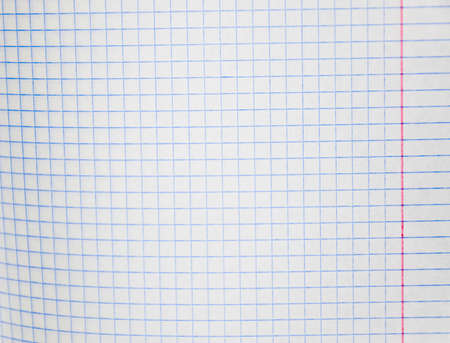 Notebook in the box. Math notebook. Background from a sheet of paper