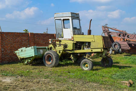 Forage harvesting means. The fork, lift truckの写真素材