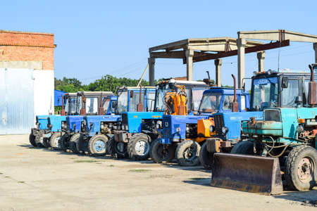 Russia, Temryuk - 15 July 2015: Tractor. Agricultural machinery tractor. Parking of tractor...