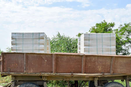 A new white brick in the back of the truck.