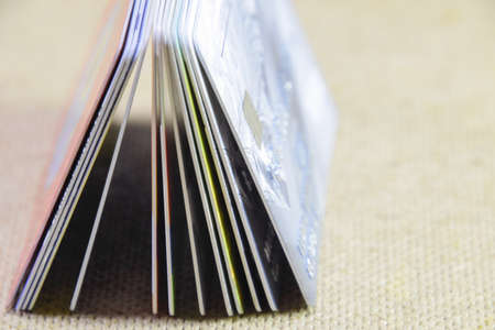 Bank cards. Modern financial instrument of cashless payment.