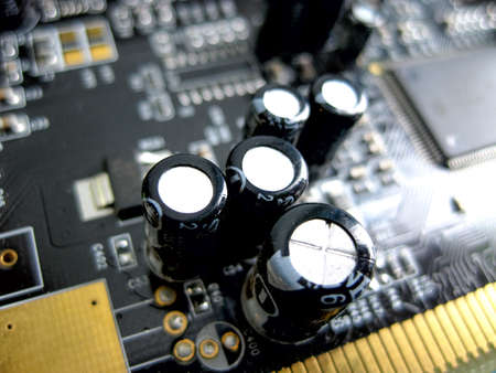 Electronic board with electrical components. Electronics of computer equipment.
