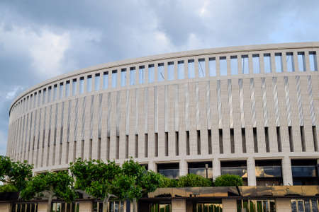Krasnodar, Russia - June 06, 2017: Krasnodar Stadium in the city of Krasnodar. The architecture of the modern stadium, the view from the front entrance.のeditorial素材