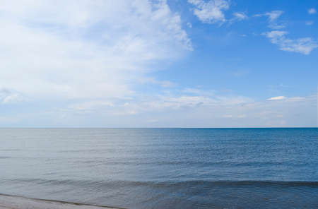 Deserted sea beach. Quiet sea Sea surface landscape.