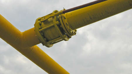 Oil refinery. Equipment for primary oil refining.の写真素材