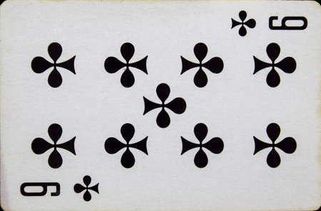 playing cards Card playing nine clubs, suit clubs.