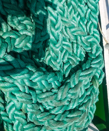 Port rope. Mooring rope. Rope for fastening ships and cargo.の写真素材
