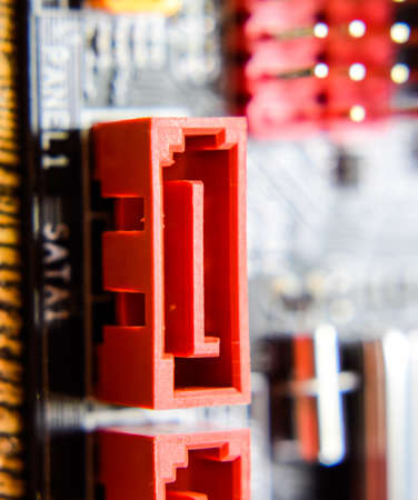 Electronic board with electrical components. Electronics of computer equipment.の写真素材