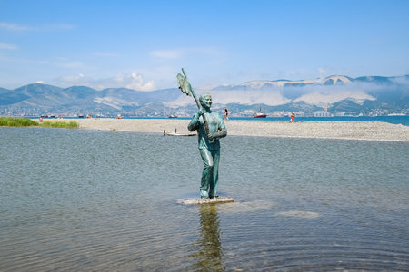 Novorossiysk, Russia - May 20, 2018: Monument to Mironov Gesha Kozodoev in Novorossiysk.のeditorial素材