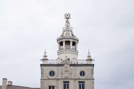 Novorossiysk, Russia - May 20, 2018: The dome of the building in Novorossiysk on the embankment of Admiral Serebryakov.のeditorial素材