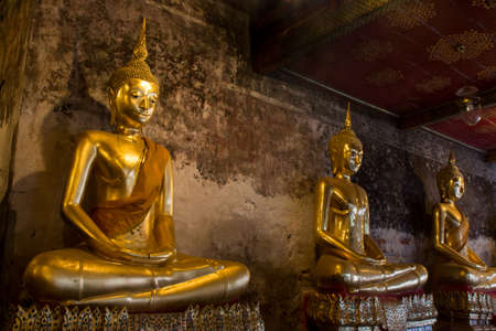Buddha statue, Suthat Thepphaararam is a Buddhist temple in Bangkok, Thailand.のeditorial素材