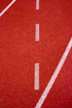 Red running track Synthetic rubber on the athletic stadium.の写真素材